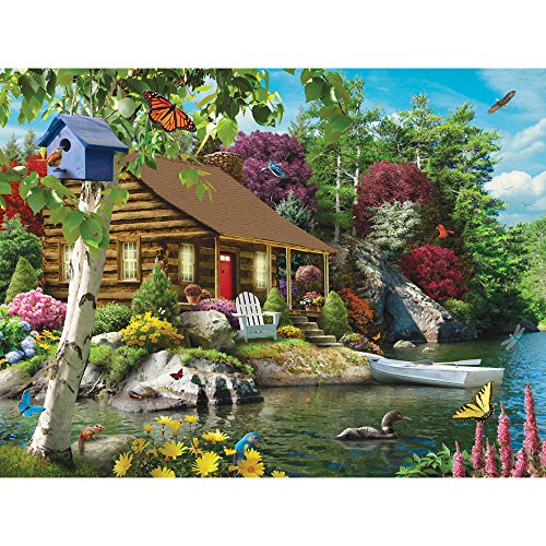 ѥ  ꥫ Bits and Pieces - 500 Piece Jigsaw Puzzle for Adults ? Cabin on The Lake 500 pc Large Piece Jigsaw Designed by Artist Alan Giana - 18 x 24ɥѥ  ꥫ