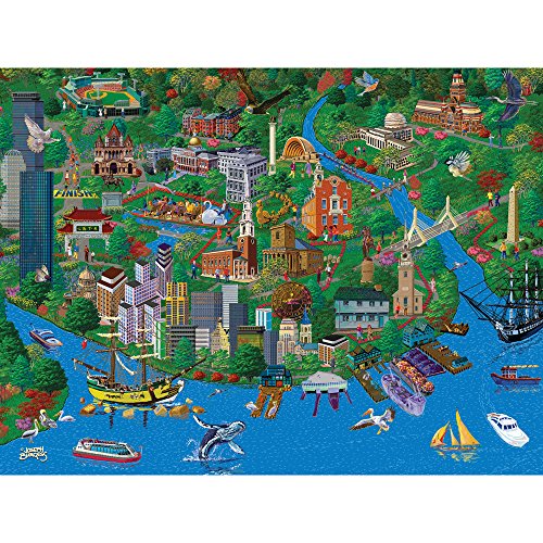 WO\[pY CO AJ Bits and Pieces - 1000 Piece Jigsaw Puzzle for Adults - Boston City View - 1000 pc Charles River Jigsaw by Artist Joseph BurgessWO\[pY CO AJ
