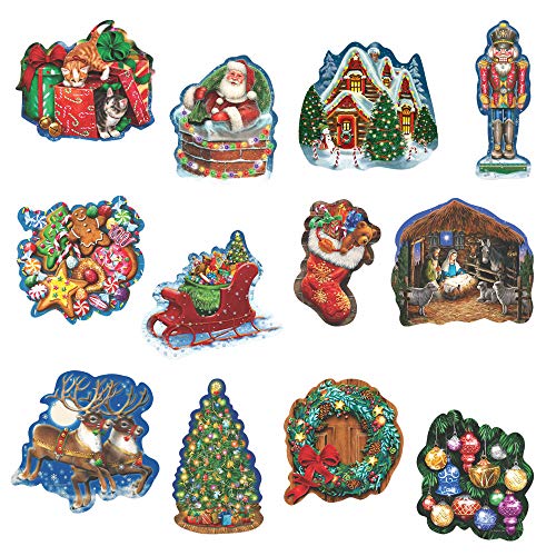 ジグソーパズル 海外製 アメリカ Bits and Pieces - 750 Piece Jigsaw Puzzle for Adults - Christmas Celebration - 750 pc Mini Shaped Holiday Santa Cookie Stocking Sled Tree Wreath Jigsaw by Artist Liz Goodrick-Dillonジグソーパズル 海外製 アメリカ