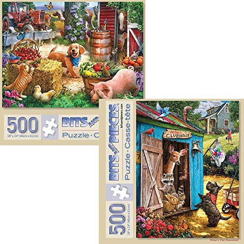 ジグソーパズル 海外製 アメリカ 【送料無料】Bits and Pieces - Value Set of 2-500 Piece Jigsaw Puzzles for Adults - Hide and Seek, What’s The Password Jigsaws by Artist Larry Jones - 18” x 24”ジグソーパズル 海外製 アメリカ