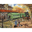 ジグソーパズル 海外製 アメリカ Bits and Pieces - 300 Piece Jigsaw Puzzle for Adults 18 x 24 - Welcome Home to Lambertville - 300 pc Railroad Train Jigsaw by Artist Ruane Manningジグソーパズル 海外製 アメリカ