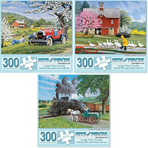 ジグソーパズル 海外製 アメリカ Bits and Pieces - Value Set of Three (3) 300 Piece Jigsaw Puzzles for Adults - Each Puzzle Measures 16