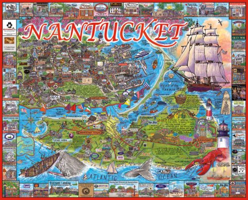 ジグソーバズル 海外製 1000ピース マサチューセッツ州ナンタケット サイズ約60×76センチ 絵画・アート White Mountain Puzzles