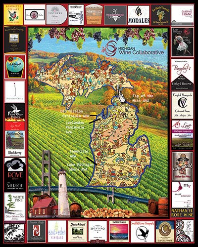ジグソーバズル 海外製 1000ピース ミシガンワイン サイズ約60 76センチ 絵画・アート White Mountain Puzzles