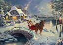 ジグソーパズル 海外製 アメリカ Ceaco - Thomas Kinkade - Disney Holiday - Mickey Minnie Sleigh Ride - 1000 Piece Jigsaw Puzzleジグソーパズル 海外製 アメリカ