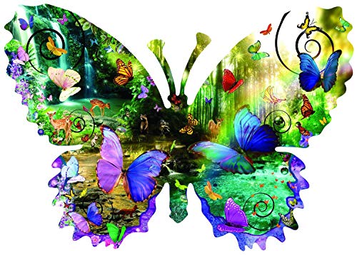 ジグソーパズル 海外製 アメリカ SUNSOUT INC - Forest Butterfly - 1000 pc Special Shape Jigsaw Puzzle by Artist: Alixandra Mullins - Finished Size 25" x 35" - MPN# 96024ジグソーパズル 海外製 アメリカ