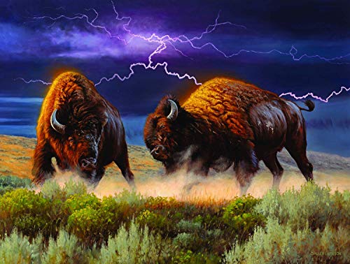 WO\[pY CO AJ SUNSOUT INC - Thunderstruck - 500 pc Jigsaw Puzzle by Artist: Lambson's Wildlife Art - Finished Size 18