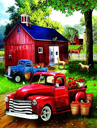 WO\[pY CO AJ SUNSOUT INC - Apples for Sale - 300 pc Jigsaw Puzzle by Artist: Tom Wood - Finished Size 18