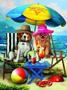 ジグソーパズル 海外製 アメリカ SUNSOUT INC - Beach Dogs - 300 pc Jigsaw Puzzle by Artist: Tom ...