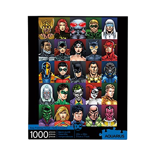 ѥ  ꥫ AQUARIUS DC Comics Puzzle Cast Faces (1000 Piece Jigsaw Puzzle) - Officially Licensed DC Comics Merchandise &Collectibles - Glare Free - Precision Fit - 20 x 28 Inchesѥ  ꥫ