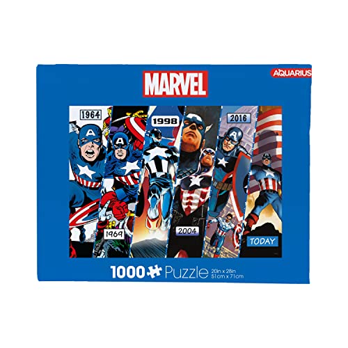 ѥ  ꥫ AQUARIUS Marvel Captain America (1000 Piece Jigsaw Puzzle) - Glare Free - Precision Fit - Officially Licensed Marvel Merchandise &Collectibles - 20 x 28 Inchesѥ  ꥫ