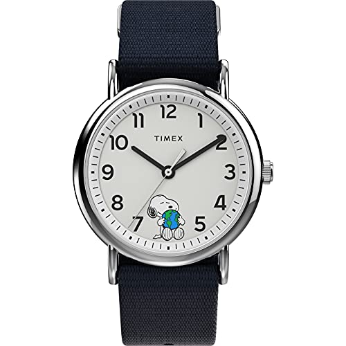 腕時計 タイメックス レディース Timex Weekender 38mm Peanuts Quartz Fabric Strap, Black, 20 Casua..