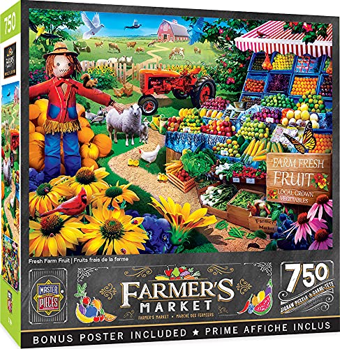 ジグソーパズル 海外製 アメリカ Masterpieces 750 Piece Jigsaw Puzzle for Adults and Family - Fresh Farm Fruit - 18"x24"ジグソーパズル 海外製 アメリカ
