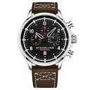 rv XgD[OIWi Y Stuhrling Original Men's Aviator Chronograph Watch with Date and 24 Hour Subdial and Leather Strap (Black Brown)rv XgD[OIWi Y