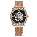 rv XgD[OIWi fB[X Stuhrling Women's Automatic Dress Watch with Crystal-Studded Bezel, Skeleton Self Winding Mechanical Movement (Rose Gold-B)rv XgD[OIWi fB[X