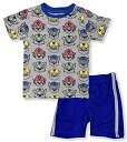パウパトロール 子供服 半袖Tシャツ ショートパンツ 2T 日本サイズ95相当 チェイス マーシャル ロッキー ラブル 複数キャラクター グレー キッズ ファッション 男の子 女の子