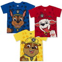 パウパトロール 子供服 半袖Tシャツ 3枚組 6T 日本サイズ120相当 チェイス マーシャル ラブル 複数キャラクター ブルー/レッド/イエロー キッズ ファッション 男の子 女の子