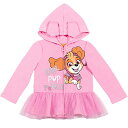 パウパトロール 子供服 パーカー ジップアップ 3T 日本サイズ100相当 スカイ ピンク キッズ ファッション 男の子 女の子 チュールのフリル 耳付きのフード