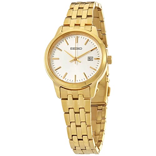 腕時計 セイコー レディース SEIKO Classic Quartz White Dial Yellow Gold-Tone Ladies Watch SUR412腕時計 セイコー レディース