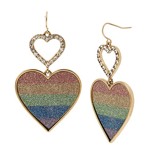 ベッツィ・ジョンソン ピアス アメリカ 日本未発売 ブランド Betsey Johnson Glitter Heart Double Drop Earringsベッツィ・ジョンソン ピアス アメリカ 日本未発売 ブランド