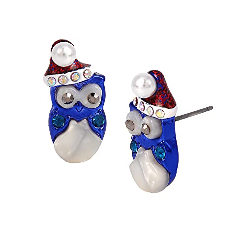 ベッツィ・ジョンソン ピアス アメリカ 日本未発売 ブランド Betsey Santa Owl Stud Earrings, BLUE, (373896GLD400)ベッツィ・ジョンソン ピアス アメリカ 日本未発売 ブランド