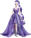 バービー バービー人形 Barbie Crystal Fantasy Collection Amethyst Doll (13-in, Platinum Hair) with Genuine Amethyst Stone Necklace, Wearing Gown and Accessories, Gift for Collectorsバービー バービー人形