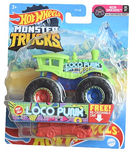 ホットウィール Hot Wheels モンスタートラック ロコパンク13/75 ネオンショッカーズ02/07 ダイキャストメタルボディ ビークル ミニカー