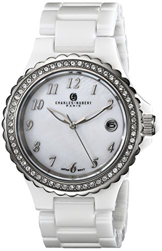 腕時計 チャールズヒューバート レディース パリ フランス 【送料無料】Charles-Hubert, Paris Women's 6904-W Premium Collection Analog Display Japanese Quartz White Watch腕時計 チャールズヒューバート レディース パリ フランス