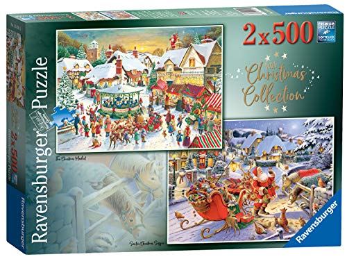 楽天angelicaジグソーパズル 海外製 アメリカ Ravensburger 15031 Collection No.1 Market & Santa's Christmas Supper 2X 500pc Jigsaw Puzzle,ジグソーパズル 海外製 アメリカ