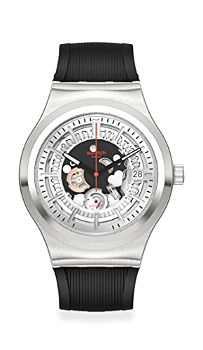 腕時計 スウォッチ メンズ 【送料無料】Swatch I SISTEM51 Stainless Steel Swiss Automatic Rubber Strap, Black, 20 Casual Watch (Model: YIS431)腕時計 スウォッチ メンズ