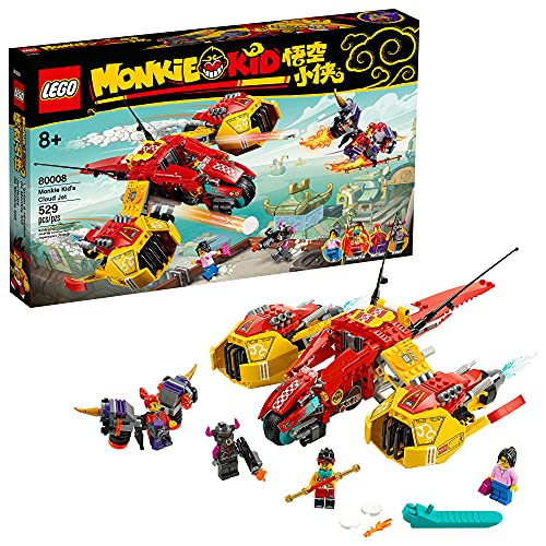 レゴ LEGO Monkie Kid: Monkie Kid’s Cloud Jet 80008 Aircraft Toy Building Kit for Kids, Boys and Girls Ages 8 and Up, Amazon Exclusiveレゴ