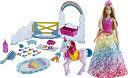 バービー バービー人形 Barbie Dreamtopia Unicorn Pet Playset Princess Doll, Unicorn with Co...
