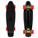 スタンダードスケートボード スケボー 海外モデル 直輸入 Rekon 22" Complete Mini Cruiser Plastic Skateboard (Black/Red/Yellow)スタンダードスケートボード スケボー 海外モデル 直輸入