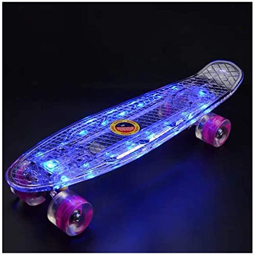 スタンダードスケートボード スケボー 海外モデル 直輸入 Skateboard 22 Inch Skateboard with Led Light Up Wheels for Beginners Flash Transparent Skateboard, Complete Cruiser Retro Skateboard for Kid Dスタンダードスケートボード スケボー 海外モデル 直輸入