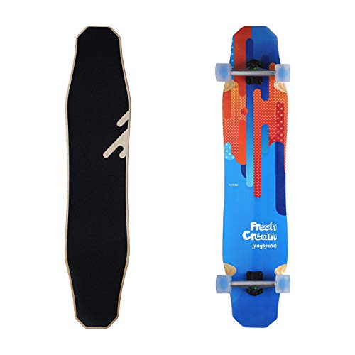 ロングスケートボード スケボー 海外モデル 直輸入 WHOME Pro Design 44 Inch Longboard Skateboard Complete - Dancing Free Style Slide Cruiser - Fresh Cream Longboards for Adult Kid Beginnerロングスケートボード スケボー 海外モデル 直輸入