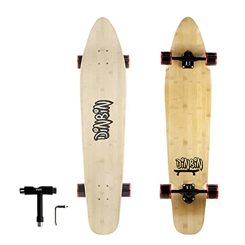 ロングスケートボード スケボー 海外モデル 直輸入 【送料無料】DINBIN 42 Inch Complete Cruiser Longboard Skateboards | Bamboo and Hard Maple Deck | Made for Adults, Teens, and Kids | Cruising, Carvinロングスケートボード スケボー 海外モデル 直輸入