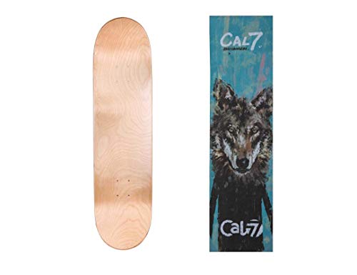 ǥå ܡ ȥܡ ǥ ľ͢ Cal 7 Natural Skateboard Deck with Graphic Grip Tape | 7.75, 8, 8.25, and 8.5 Inch | Maple Board for Skating (7.75 inch, Wolf)ǥå ܡ ȥܡ ǥ ľ͢