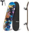 スタンダードスケートボード スケボー 海外モデル 直輸入 Junli Skateboards for Beginners, 32 Inch Skateboards for Adults Teens Ki..