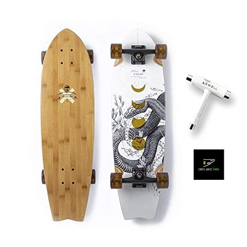 ɥȥܡ ܡ ǥ ľ͢ Arbor Collective Bamboo Collection Skateboard Bundled with Swell Skate Tool + Crate White Shark Sticker (Sizzler Bamboo)ɥȥܡ ܡ ǥ ľ͢