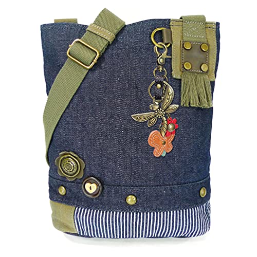 chala obO pb` Jo 킢 Chala Patch Cross-Body Women Handbag, Canvas Messenger Bag (Metal Dragonfly-3_ Denim)chala obO pb` Jo 킢