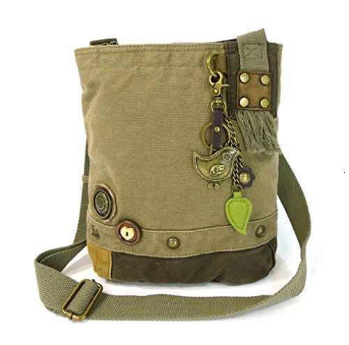 chala obO pb` Jo 킢 CHALA Handbag Canvas Crossbody Messenger Bag Patch Crossbody - Metal Anchor - Olivechala obO pb` Jo 킢