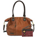 chala バッグ パッチ カバン かわいい CHALA Handbags Brown LaserCut Totes Shoulder Purse with D...