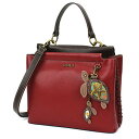 chala バッグ パッチ カバン かわいい CHALA Charming Satchel with Adjustable Strap - Two Turtles - Burgundychala バッグ パッチ カバン かわいい(4)
