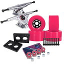 gbN XP{[ XP[g{[h COf A Cal 7 Longboard Flywheel and 180 Truck Combo, 83mm 78A Cruiser Skateboard Wheels (Pink/Silver Trucks)gbN XP{[ XP[g{[h COf A