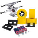 トラック スケボー スケートボード 海外モデル 直輸入 Cal 7 Longboard Flywheel and 180 Truck Combo, 83mm 78A Cruiser Skateboard Wheels (Yellow/Silver Trucks)トラック スケボー スケートボード 海外モデル 直輸入