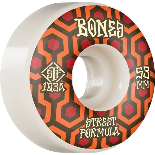 ウィール タイヤ スケボー スケートボード 海外モデル Bones Wheels - Street Tech Formula V1 Retros 53mm 103a White/Red - Skateboard Wheels (Set of 4)ウィール タイヤ スケボー スケートボード 海外モデル