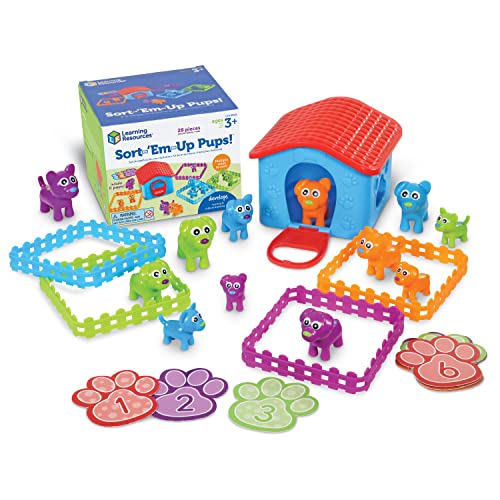 知育玩具 パズル ブロック ラーニングリソース Learning Resources Sort- 039 Em-Up Pups 28 Pieces, Ages 3 Sorting Matching Toys, Educational Toys for Toddlers, Preschool Toys, Toddler Learning Toys知育玩具 パズル ブロック ラーニングリソース