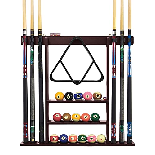 海外輸入品 ビリヤード MoyanSuper Pool Stick Holder Cue Stick Holder Wall Mount Billiard Cue Racks Holds Billiards Accessories for Billiard Room,Bar Room,Game Room（Mahogany）海外輸入品 ビリヤード