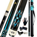 海外輸入品 ビリヤード Tai ba cues 2-Piece Pool cue Stick + Hard Case, 13mm Tip, 58