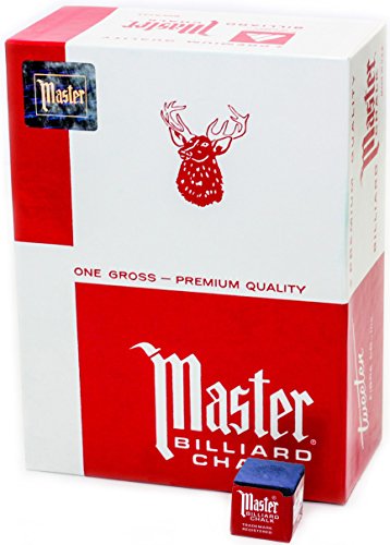 海外輸入品 ビリヤード Master Billiard Pool Chalk, Pack of 144 Cubes, Blue, with Protective Box - Professional Billiards Chalk for Smooth, Even Coating on Cue Tip - Pool Table Accessories Gifts for Men海外輸入品 ビリヤード